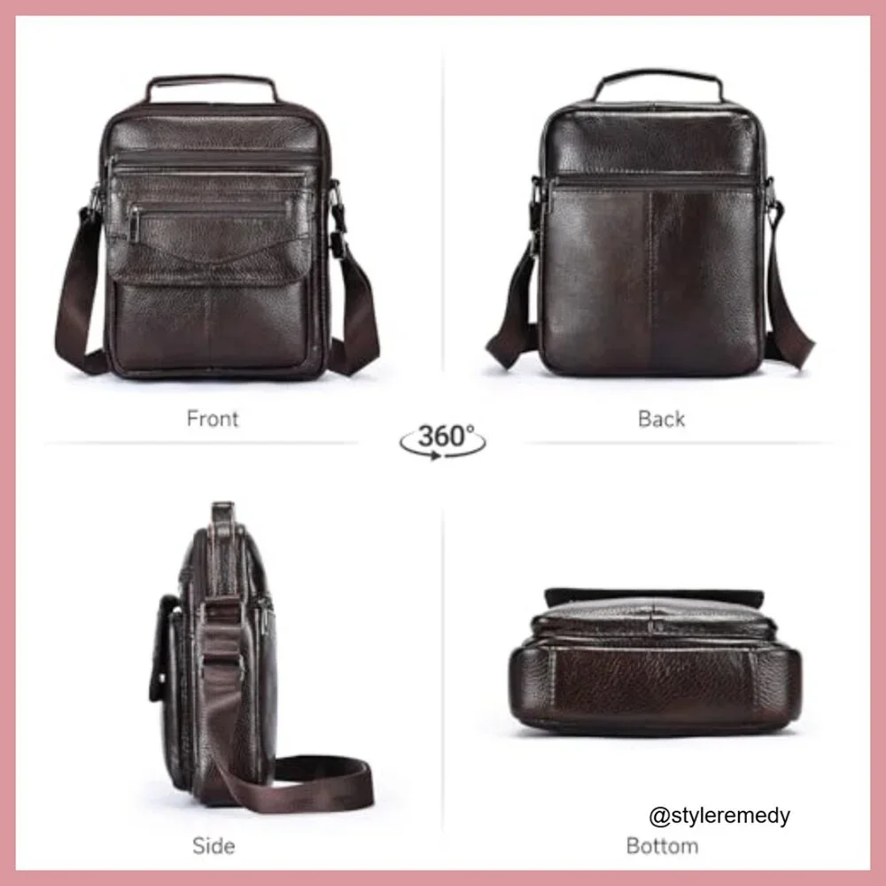 Genuine Leather Crossbody Sling Bag Messenger Satchel Shoulder Bag